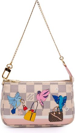 Louis Vuitton Pre-owned Womens Mini Pochette Canvas Zip Pouch - Ivory Textile - One Size