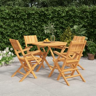 vidaXL Vidaxl - Juego De Comedor Para Jard&iacute;n 5 Piezas Madera Maciza De Teca