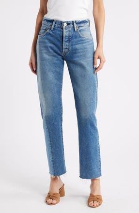 Moussy Westchase High Waist Ankle Straight Leg Jeans in Blue at Nordstrom Rack, Size 31