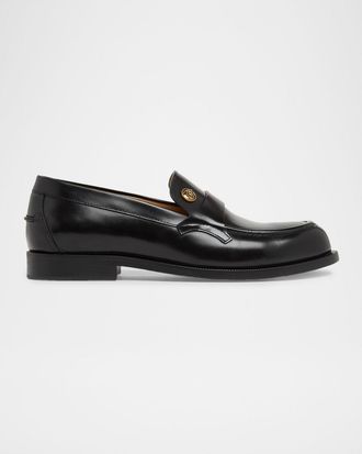 Versace Men & apos;s Leather Medusa Coin Penny Loafers
