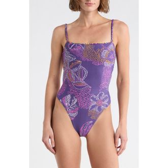 Maaji Ohana Reversible One-Piece Swimsuit in Purple at Nordstrom Rack, Size Medium