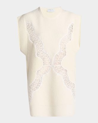 Stella McCartney Miracle Lace Sleeveless Rib Sweater