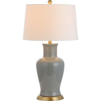 Jonathan Y Designs Julian Traditional Classic Ceramic Urn LED Table Lamp in Gray at Nordstrom
