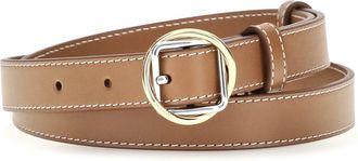 Jacquemus Womens Leather Belt Salon Slim Light Brown Calf