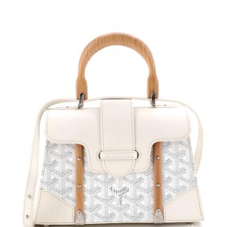 Goyard Structured Saigon Top Handle Bag Coated Canvas with Leather Mini