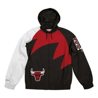 Mitchell & Ness Shark Tooth Chicago Bulls Jacket Black Red BA57PH-CBU-K-FLR