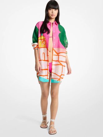 Michael Kors X Christina Zimpel Cotton Lawn Shirtdress