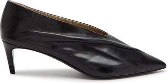 Khaite Miriam 50 Draped Leather Pumps - Black