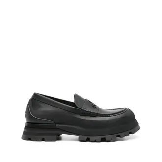 Alexander McQueen Alexander McQueen, Loafers, male, Black, Size: 7 US Seal Logo Loafers