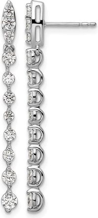 Diamond2Deal 14K White Gold 1 ct Lab Grown Diamond Dangle Earrings VS Clarity, G-H Color