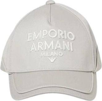 Emporio Armani Baseballpet met Paspel en Logo in Reli&euml;f in Oversized Formaat - Heren - Petten - Beige - ONE Size - Accessoires