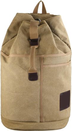 Generic Compatible For Sport Large Capacity Travel Backpacks Male Luggage Canvas Bucket Shoulder Bag Man Hiking Duffle Bags Men Rucksack Outdoor(Khaki,Small 2