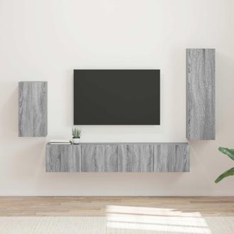 vidaXL Conjunto De Mueble De Tv 4 Uds. Gris Sonoma Vidaxl