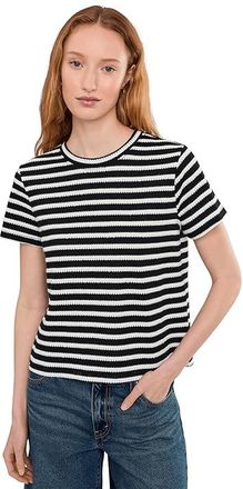 Sanctuary Perfect Textured T-Shirts Womens Clothing Black/Chalk Stripe : LG (US 10-12), Cotton/Polyester/Rayon
