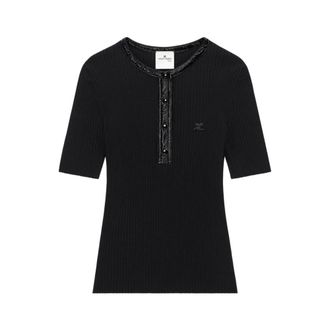 Courr&egrave;ges T-Shirts, female, Black, Size: XS Top