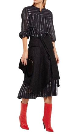 Isabel Marant Red Leather Lexing Boots Size 37