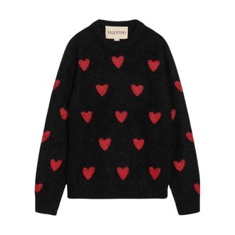 Valentino Garavani Maglia Girocollo - male - Valentino Garavani - Round-neck Knitwear - Black - L - Knitwear