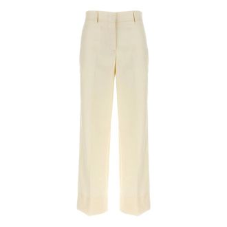 Brioni Palinuro Trousers - female - Brioni - Wide Trousers - White - 2XS - Trousers