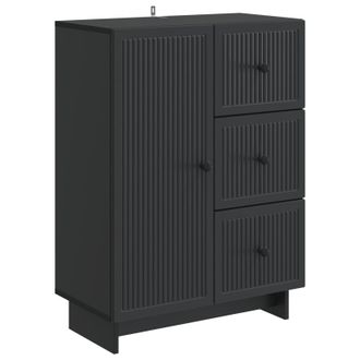 vidaXL Aparador Con Caj&oacute;n Negro 66 X 34,5 X 90 Cm Madera De Ingenier&iacute;a Vidaxl