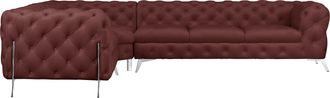 HOME AFFAIRE Chesterfield-Sofa »Amaury L-Form« grosses Ecksofa, Chesterfield-Optik, Breite 323 cm, Fussfarbe wählbar