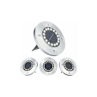 OEM Luces Solares Para Jard&iacute;n, 4 Unidades, 16 Led, Luces Solares Exteriores Empotrables Impermeables De Acero Inoxidable Para Caminos, Terrazas, Patios, P