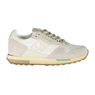 Napapijri Schoenen, Heren, Wit, 43 EU, Leer, Witte Sneakers met Contrastaccenten
