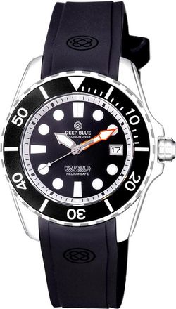 Deep Blue Pro Diver 1K All Purpose Diver Automatic Black Dial Mens Watch APSD1KBLKWHTSTRP