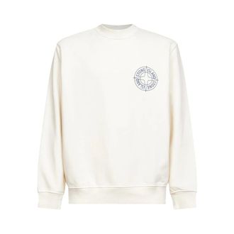 Stone Island Sweatshirts, male, White, S, Crewneck Sweatshirt
