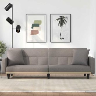 vidaXL Sof&aacute; Cama Con Cojines Tela Gris Taupe Vidaxl
