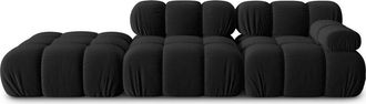 MICADONI Modulares 4-Sitzer Design Sofa Bellis mit Ottomane links - Samtbezug