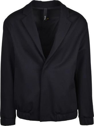 Hev&ograve; Black Calamarena Snap Closure Viscose-Blend Coat
