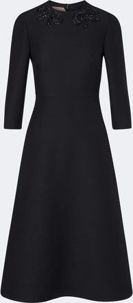 Valentino Crepe Couture embellished midi dress