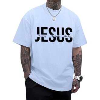 Generic Jesus Shirts Cotton Christian T Shirt Religious Cross Printed T-Shirt Oversized Tops Casual Vacation Clothing Trip Home Work