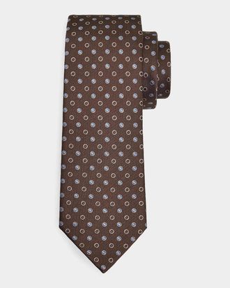 Giorgio Armani Men & apos;s Filled Polka Dot Silk Tie