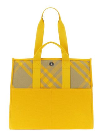 Burberry Yellow Check Large Tote