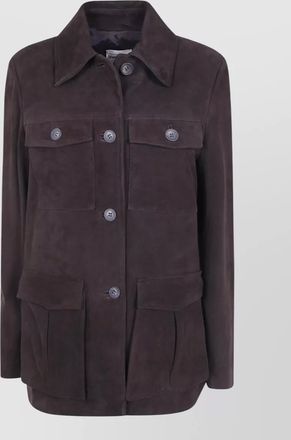 Semicouture leather single breasted coat