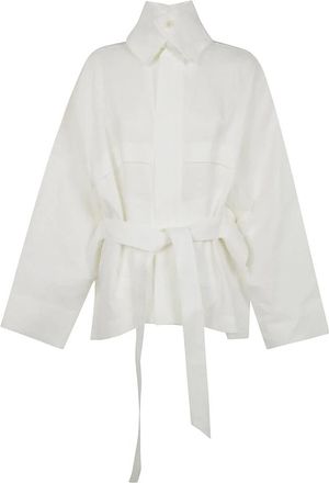 Issey Miyake Hempen Jas - Dames - Zomerjassen - Wit - L - Hennep - Jassen