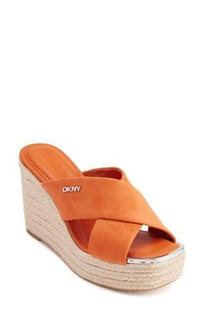DKNY Maryn Espadrille Wedge Platform Sandal in Orange at Nordstrom Rack, Size 6.5