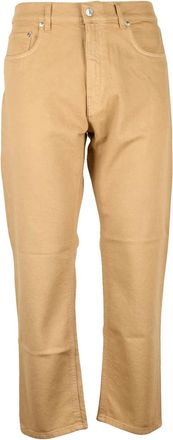 Mauro Grifoni Yellow Cotton Elastane Mens Straight Leg Jeans
