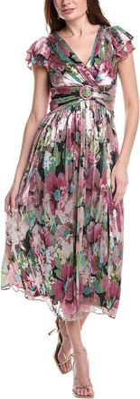 Adrianna Papell Short Sleeve Midi Dress