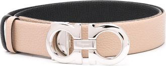 Ferragamo Beige Cintura H35 Textured Leather Belt