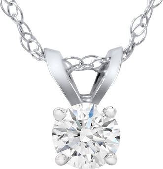 Pompeii3 1/5ct Lab Grown Diamond Solitaire Pendant 14K White Gold