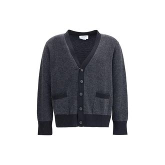 Thom Browne Black Fleece Wool Mens Cardigan