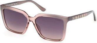 Guess Sunglasses, female, Gray, 55 MM, Madelyn Retro Square Sunglasses