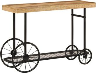 vidaXL Console Table 112x36x76 cm Solid Wood Mango and Iron vidaXL