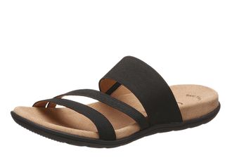 Gabor Pantolette GABOR, Damen, Gr. 36, schwarz, Textil, Schuhe Pantolette, Keilabsatz, Sommerschuh, Schlappen mit atmungsaktivem Lederfutter