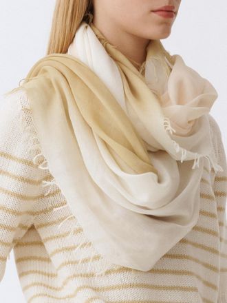Fabiana Filippi Womens Cashmere Ombre Scarf - Ivory - One Size