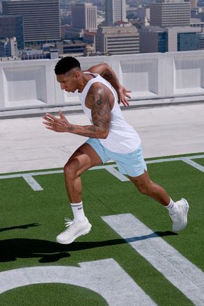 Alo | 7 Repetition Short in Seashell Blue, Size: 2XL