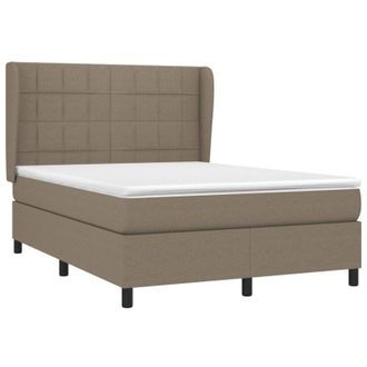 vidaXL Vidaxl - Cama Box Spring Con Colch&oacute;n Tela Gris Taupe 140x190 Cm