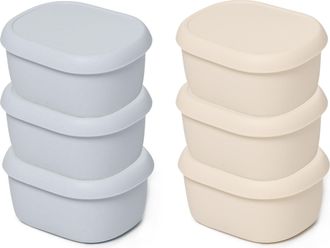 OEM 6 Recipientes Reutilizables De Silicona De 200 Ml Con Tapa Para Aperitivos, Recipientes De Silicona Para Alimentos Con Tapas Reutilizables, Recipiente